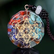7 Chakra Energy Natural Stone Pendant Necklace Yoga Reiki Healing Amulet Gift
