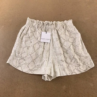 Bella Dahl Womens Paperbag Shorts Gray Snake Skin Print Elastic Waist XS New - Image 1 of 4