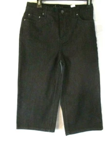 New Denim & Co. How Fitting Denim Capri Pedal Pushers Black Sz 4 Womens CB30A - Picture 1 of 7