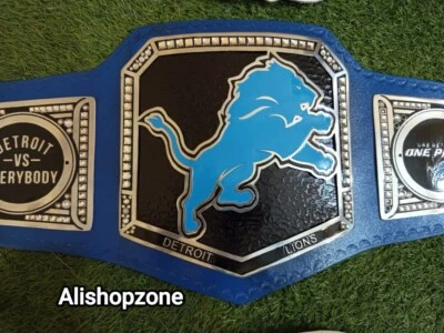 Detroit Lions NFL WWE Championship Title Belt Adults Size 2MM Brass