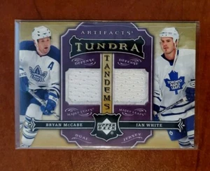 2007-08 UD Upper Deck Artifacts Bryan McCabe--Ian bianco doppia maglie - Foto 1 di 1
