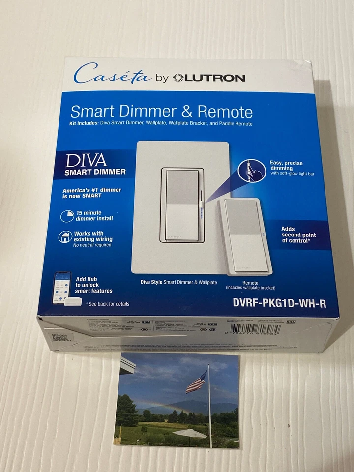 Lutron Diva Smart 150W LED Dimmer Switch - White (DVRF-PKG1D-WH-R)