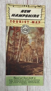 Mapa turístico oficial de New Hampshire 1949 vintage guc - Imagen 1 de 4
