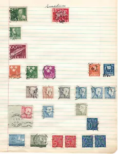 Increíbles estampillas usadas muy antiguas de Suecia con bisagras/pegadas en la lista - Imagen 1 de 3