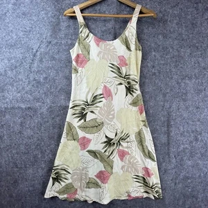 Hilo Hattie Dress Medium Hawaiian Floral Muted Lightweight Tropical Vacation - Picture 1 of 5