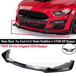 For Ford Mustang 14-21 Modified W/GT500 MP Bumper Front Lip Splitter Spoiler Kit - Foto 1 di 8