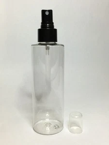 Empty 200ml Clear Cylindrical Plastic Bottles Atomiser Spray Pump *ANY AMOUNT* - Picture 1 of 2