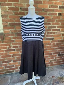 Bea & Dot ModCloth Striped A-Line Dress Pin Up Black White Size XL - Picture 1 of 9