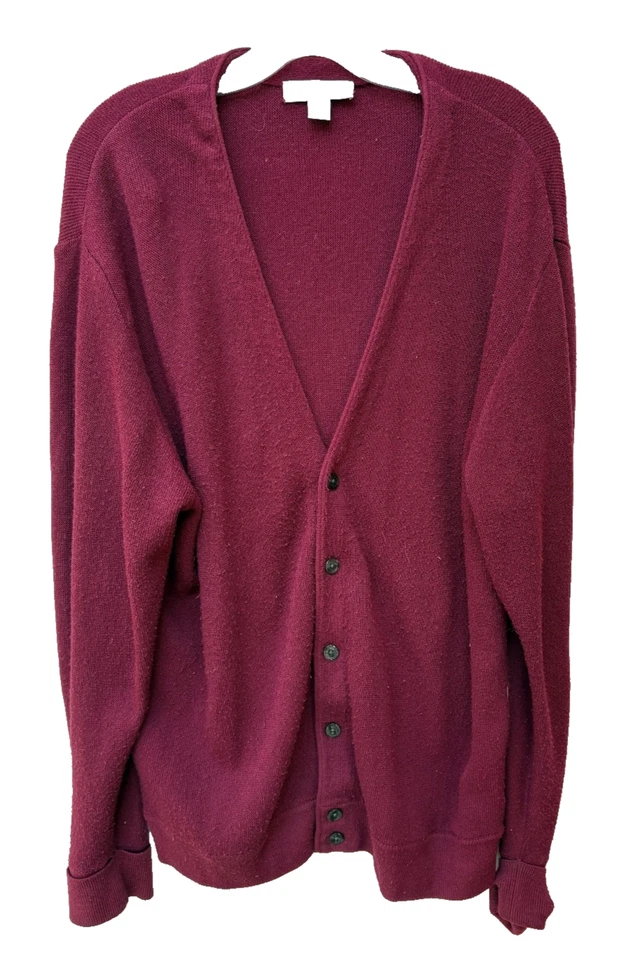 Cárdigan suéter Cypress Links para hombre grande borgoña 100 % acrílico vintage Foto 1 de 4