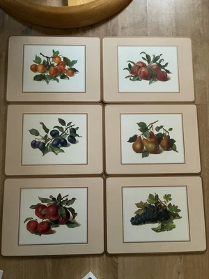 6 Pimpernel Gourmet Fruits Traditional Cork Back Placemats 16" x 12" NEW IN BOX - Image 1 of 4