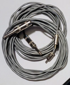 Two Switchcraft 1/4 Inch Male Jack to RCA Connector 18 Ft Cables - Picture 1 of 1