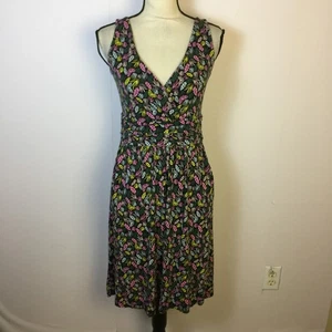 Vestido Boden Imitación Envolvente Talla 6R Mujer Multicolor Estampado de Hojas Sin Mangas Jersey Tejido - Imagen 1 de 17