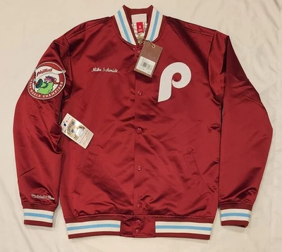 Mitchell & Ness Philadelphia Phillies Mike Schmidt Satin Full-Snap Jacket Sz S - Image 1 of 4