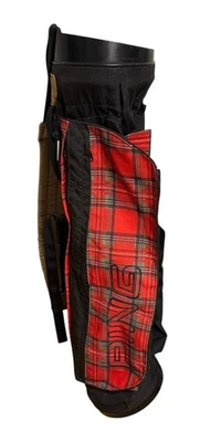 Bolsa de transporte de golf vintage Ping Karsten roja divisor de 4 vías correa única Foto 1 de 4