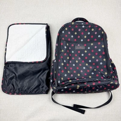 Vera Bradley Bolso de Bebé Negro Mochila Bolsa de Pañales Habana Manchas con Cambiador Foto 1 de 4