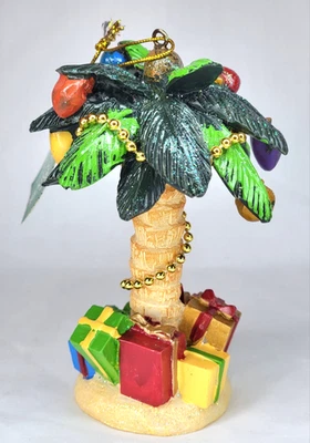 Adorno de palmera de Navidad de resina Kurt Adler con etiqueta - Regalos, luces Foto 1 de 4