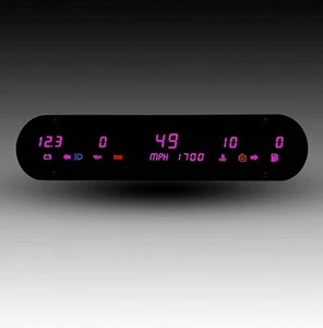 INTELLITRONIX 5 Gauge Universal Digital Gauge Cluster Pink LED DP10001K USA Made - Picture 1 of 10