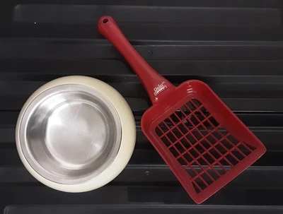 Futter-Trinknapf + Streuschaufel, Neu - Bild 1 von 2