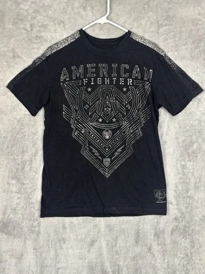 Buckle American Fighter Shirt Mens Black Double Sided MMA Sports USA - Image 1 of 4
