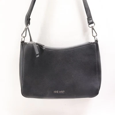 Bolso de Hombro Nine West S Negro Imitación Cuero Forrado Cartera Bolso Ajustable Foto 1 de 4