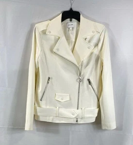 Nine West Women White Moto Jacket Size XS - Picture 1 of 6