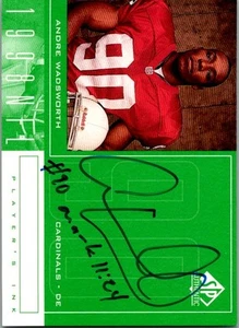 1998 SP Authentic #AW Andre Wadsworth Player's Ink Green - Picture 1 of 2