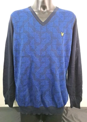 LYLE & SCOTT Merino Future Check Golf Performance Sweater Sport Navy BNWT XXL - Image 1 of 4