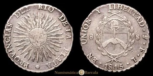 Argentina 8 Reales (26,8g) 1815 Potosí Ensayador F·L KM-15 MBC+ - Picture 1 of 3
