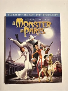 A Monster In Paris 3D Blu Ray with RARE Slipcover (OOP HTF) animation musical - Picture 1 of 2