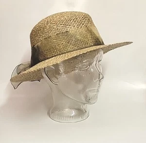 Damen Strohhut, Grün, Strandhut, Krempehut Sonnenhut  Hut mit Schleife Gr.57 - Bild 1 von 3