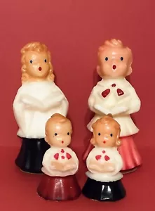 VTG GURLEY CHRISTMAS CANDLES 1950's 5” CHOIR BOY & GIRL and 2.5” BOY & GIRL - Picture 1 of 1