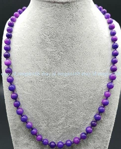 Natural 6mm Purple Sugilite Gemstone Round Beads Necklace 16-28'' AAA+ - Picture 1 of 12
