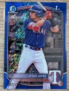 JESUS LOPEZ 2025 1ST BOWMAN CHROME BLUE SHIMMER REFRACTOR #082/150 #BCP-88 - Picture 1 of 2