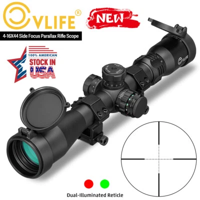 4-16X44 Side Focus Parallax Rifle Scope Illuminated Mil-Dot Reticle Long Range - Image 1 of 4