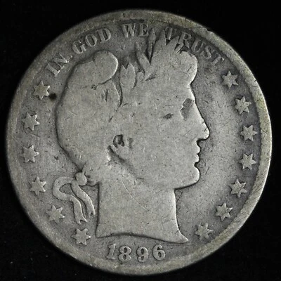 1896-O Barber Silver Half Dollar CHOICE GOOD/VG E327 JZEB - Image 1 of 2