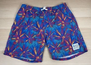Tropical Bros Mens Floral Colorful 2XL Shorts Stretch Spandex Blend Inseam 8 EUC - Picture 1 of 6