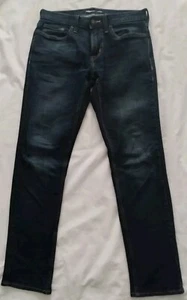 JEANS HOMBRE VIEJOS AZUL MARINO LAVADO OSCURO AJUSTADOS INCORPORADOS FLEXIBLES DENIM RESISTENTE AZUL OSCURO 29x30 - Imagen 1 de 9
