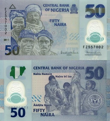 Nigeria 50 Naira (2011) - Polymer/Fishermen/p40b UNC - Image 1 of 3