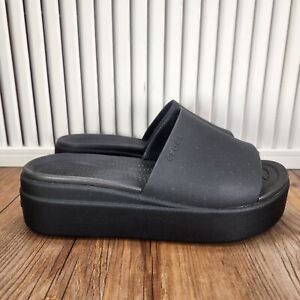 CROCS Brooklyn Platform Slides Sandals Women's Sz 7 Black LiteRide Comfort Shoes
