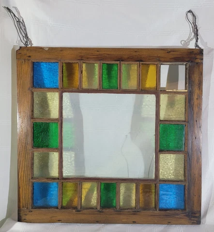 Antique Victorian Stained Glass Window Queen Anne Leaded Transom Sash Salvage Cover