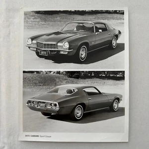 1972 Chevrolet Camaro Sport Coupe Factory Press Photo Photograph Print Vintage - Picture 1 of 9