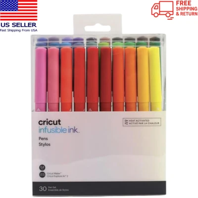 Marcadores de tinta infusible Cricut 0,4 mm Ultimate Set paquete de 30 - usados - caja dañada Foto 1 de 3