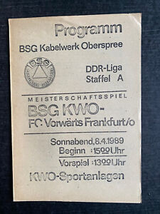 DDR-Liga 88/89 BSG KWO Berlin - FC Vorwärts Frankfurt/Oder, 08.04.1989