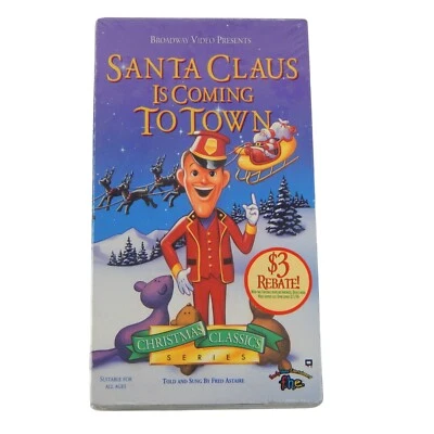 VHS Christmas Classic Santa Claus is Coming to Town  Broadway Video 1993 Sealed - Image 1 of 2