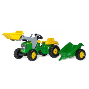 John Deere 161cm Rolly Classic Pedal Tractor Front Kids Loader w/ Trailer Green - Picture 1 of 3
