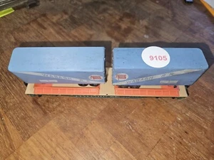 ATSF 90806 TRAILER FLAT CAR WITH WABASH TRAILERS, HO GUAGE (inv 9105) - Picture 1 of 6