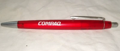 BALL POINT PEN COMPAQ COMPUTERS COMPANY - Clear Red Body -  Great memories! - Image 1 of 4