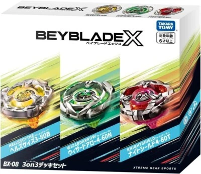 JUEGO DE CUBIERTA 3ON3 TAKARA TOMY BEYBLADE X BX-08 XTREME GEAR SPORTS Foto 1 de 4