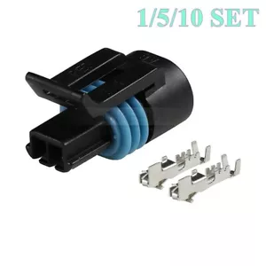 2 Polig GM Delphi Coolant Water Temperature Sensor Connector Plug Kit Black New - Picture 1 of 2