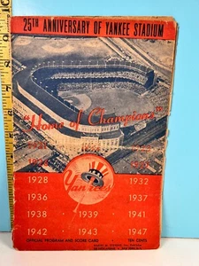 🔥31 May 1948 New York Yankees Baseball Program vs Browns Scored DiMaggio🔥 - Picture 1 of 3